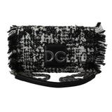 Dolce and Gabbana Black White Wool Leather Borse Millennials Purse