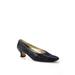 Pre-ownedSalvatore Ferragamo Womens Square Toe Kitten Heel Pumps Navy Blue Size 8.5 B