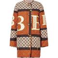 Burberry Diamond Quilted Coat With All Over B Print