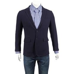 Burberry Navy Soho Fit Herringbone Cotton-blend Tailored Jacket