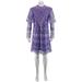 Burberry Laminated Lace Cape Sleeve Dress In Bright Purple