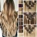 Benehair 100% Real Remy Human Hair Extensions Clip In 8Pcs Hair Weft Full Head Women #99J Wine Red Hair 8 Pcs 16