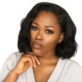 Yiwula Fashion Short Wavy Bob Synthetic Wig for Black Women Black