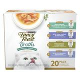 Purina Fancy Feast Broth Complement Chicken and Seafood Lickable Grain Free Cat Food Broth Variety Pack