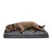 FurHaven Pet Products Terry & Suede Deluxe Cooling Gel Memory Foam Pet Bed for Dogs & Cats - Gray Large