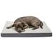 FurHaven Pet Products Faux Sheepskin & Suede Deluxe Cooling Gel Memory Foam Pet Bed for Dogs & Cats - Gray Large