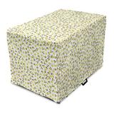 Lemon Dog Crate Cover Rhythmic Citrus with Blossom Leaves Sliced Vitamin C Healthy Print Easy to Use Pet Kennel Cover for Medium Large Dogs 35 x 23 x 27 Earth Yellow Grey by Ambesonne