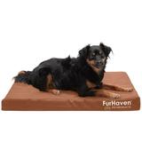 FurHaven Pet Products Indoor/Outdoor Oxford Memory Top Deluxe Mattress Pet Bed for Dogs & Cats - Chestnut Medium