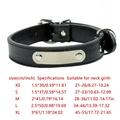 PU Leather Padded Personalized Pet ID Collar Customized for Small Medium Large Dog - Black