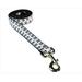 Sassy Dog Wear PUPPY PAWS-BLACK-WHT4-L 6 ft. Puppy Paws Dog Leash- Black & White - Large