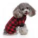 Pet Dog Plaid Pajamas Flannel Christmas PJs Cold Weather Jumpsuit for Small And Medium Dogs - Red and Black XL