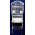 6804-4814WHT Shall Top Small Bird Cage with Stand in White