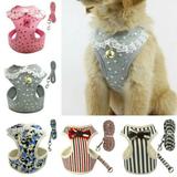 Lace Dog Harness Leash Set Soft Mesh Pet Puppy Vest Lead For Small Medium Dog