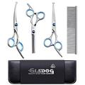 GLADOG Professional Dog Grooming Scissors Set 4 in 1 Pet Grooming Scissors for dogs with Safety Round Tips Sharp and Durable Upgraded Pet Grooming Shears for Dogs and Cats