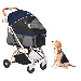 HPZ Pet Rover Lite Travel Dog Cat & Pet Stroller Navy Blue