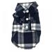 Alvage Dog Shirts Summer British Style Plaid Dog Shirts Breathable Pet Puppy T-Shirt Dog Clothes For Small Medium Dogs Cat Blue