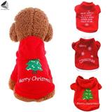 PULLIMORE Christmas Dog Clothes Super Soft & Warm Pet Vest Sweater Shirts for Small Dogs Cats Puppy (M Merry Christmas)