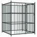 Anself Outdoor Dog Kennel Galvanized Steel Bar Sidewalls Fence Pet Playpen Lockable Latch Gate Cat Duck Chicken Rabbit Fence Pet Exercise Fence Black 59.1 x 59.1 x 72.8 Inches (L x W x H)