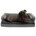 FurHaven Pet Products Plush & Decor Comfy Couch Cooling Gel Top Short Sided Sofa Pet Bed for Dogs & Cats - Diamond Gray Medium