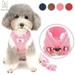 Gustave Pet Dog Vest Harness and Leash Set Adjustable Reflective Safety Vest Soft Corduroy Mesh Padded For Puppy Dogs Cats Outdoor Pink Size S