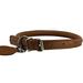 High Quality Genuine Leather Rolled Dog Collar Neck: 6.25 -8 ; 3/8 Diam size Long Hair Dogs and Puppies