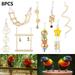 HOTBEST 8PCS Small Bird Swing Toys 8 PCS Parrots Chewing Natural Wood and Rope Bungee Bird Toy for Anchoies Parakeets Cockatiel Conure Mynah Macow and Other Small Birds