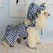 Pets Clothes Dogs Dress and Hat Suit Cute Lattice Princess Dresses for Pet Small Medium Large Dogs Blue XS-XL