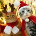 Hirigin Christmas Pet Dog Hat Decoration Deer Angle Headband Decorative Cloak Cat Smock Plush Scarf Festival Pet Clothes