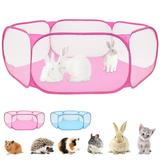 Miuline Small Animals Cage Tent Folding Small Animals Playpen Outdoor Indoor Pet Exercise Fence Metal Bracket for Guinea Hamster