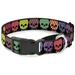 Buckle-Down Checker & Stripe Skulls Black Multi Neon Martingale Dog Collar