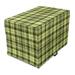 Olive Green Dog Crate Cover Quilt Pattern Traditional Scottish Design Checkered Geometrical Easy to Use Pet Kennel Cover for Medium Large Dogs 35 x 23 x 27 Dark Green Yellow Brown by Ambesonne