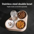 Taykoo 3 in 1 500ML Dog Feeder Bowl With Dog Water Bottle Cat Automatic Drinking Bowl Cat Food Bowl Pet Stainless Steel Double Bowl