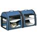 PawHut 39 Portable Soft-Sided Pet Cat Carrier with Storage Bag Blue