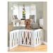 ETNA Products Folding 3 Panel Wood Pet Gate with Wavy Design - White