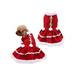 Catlerio Dog Cat Christmas Costume Santa Claus Cosplay Dress Puppy Pet Fleece Outfits Warm Clothes for Winter Xmas
