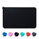 Found Silicone Waterproof Dog Cat Pet Food Mats Tray - Non Slip Pet Dog Cat Bowl Mats Placemat - FDA Grade Dog Pet Cat Feeding Mat-BLACK