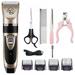 Dog Shaver Clippers Set USB Rechargeable Cordless Dog Grooming Kit Low Noise Electric Pets Hair Trimmers for Dogs and Cats Washable