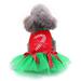 Yesbay Christmas Pet Dog Puppy Princess Dress Skirt Clothes Soft Warm Costume Apparel Red+Green