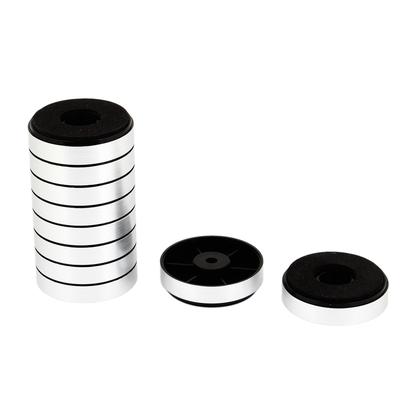 10pcs Isolation Anti Vibration Amplifier Ammeter Feet Pad Stand - Silver Tone,Black - 1.1" x 0.33" (D*T)