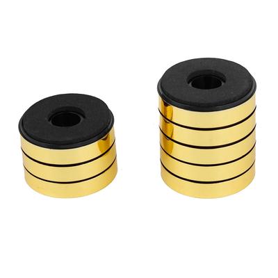 10pcs Foam Anti Vibration CD Player Speaker Feet Stand Pad 40mm x 10mm - Black,Gold Tone - 1.6