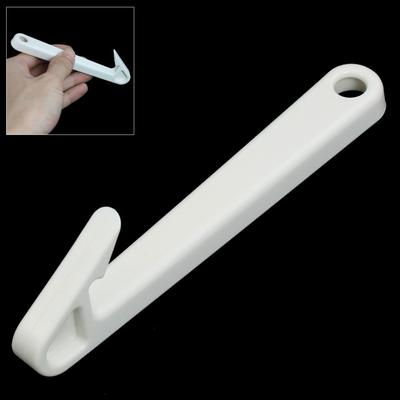 Hook Shape End Plastic Handle Tin Pull Ring Opener White - 5'' x 1.3'' x 0.6''(L*W*T)