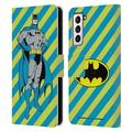 Head Case Designs Officially Licensed Batman DC Comics Vintage Fashion Stripes Leather Book Wallet Case Cover Compatible with Samsung Galaxy S21 5G