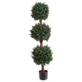 Pure Garden 5ft Triple-Ball Topiary Artificial Tree