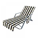 Linen Purity Beach Chair Towel Striped Beach Chair Towel with Size Pocket Lounge Chair Towel Cover for Sun Lounger Pool Sunbathing Garden Beach Hotel 29.5*78.7in