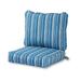 Greendale Home Fashions 2-Piece Sapphire Stripe Outdoor Deep Seat Cushion Set