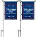 Bonison Garden Flag Stand with 12.4 X 17.7 in Donald Trump Flag for President 2020 â€œKeep America Great!â€� - High Strength Flagpole and Premium Fabric Flag US Patriotic Yard Lawn Porch Decor (2 Sets)