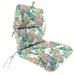 Jordan Manufacturing 45 x 22 Via Garden Multicolor Tropical Rectangular Outdoor Chair Cushion with Ties and Hanger Loop