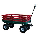 20 in. x 38 in. Plastic Deck Wagon with 4 in. x 10 in. Tires - Green