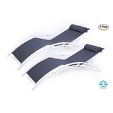 Kozyard Patio Reclining Adjustable Chaise Lounge Aluminum and Textilene Sunbathing Chair (2 Pack)