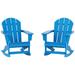 Polytrends Laguna Recycled Poly Outdoor Adirondack Rocking Chair (Set of 2) Pacific Blue